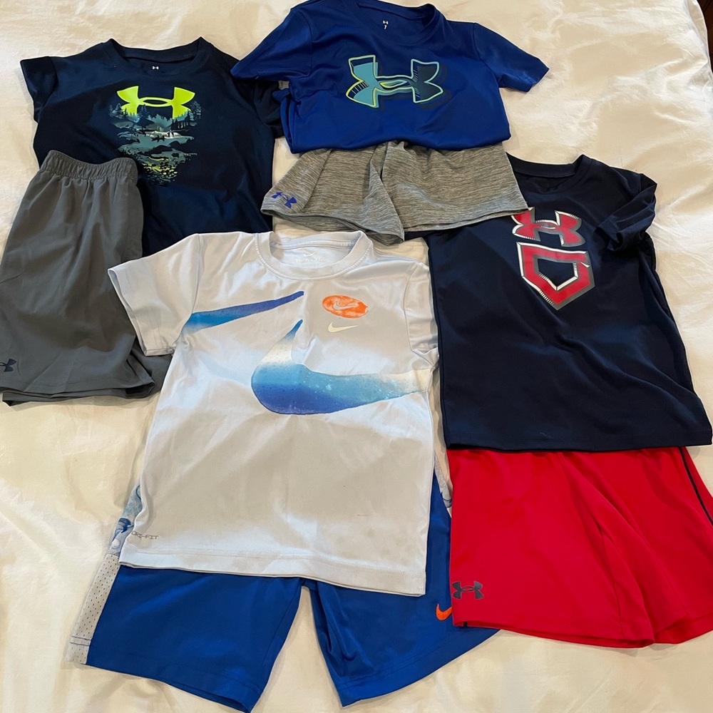 Under Armour Kids' Blue and Gray Shirt